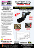 MISTER HITCHES PAJERO SPORT Heavy Duty 3650kg Ball Mount 102mm DROP 76mm RISE - SHORT SHANK