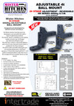 MISTER HITCHES 4000kg Heavy Duty Adjustable Ball Mount 24 Adjustment Positions
