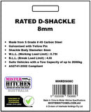 D SHACKLE STAMPED AND RATED 8MM 0.75T (CARDED)
