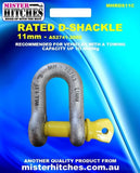D SHACKLE STAMPED AND RATED 11MM 1.5T (CARDED)