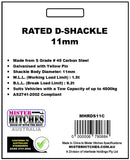 D SHACKLE STAMPED AND RATED 11MM 1.5T (CARDED)