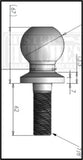 Mister Hitches Zinc Plated Tow Ball 3500kg, 50mm AS4177 - ADR62