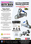 Electric Brake Coupling, 4500kg, 70mm with Hand Brake Lever (MHTC45)