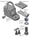 MISTER HITCHES Ball Mount Receiver Adapter with Anti-Swivel Plate