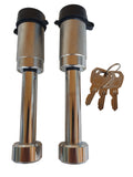 HITCH PIN LOCK SET 2PCS - KEYED ALIKE - STRAIGHT DOG BONE STYLE 70MM USEABLE LENGTH 2PCE