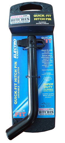 Mister Hitches Hitch Pin Quick Fit, Electro-Coat black  Retail Hang Pack